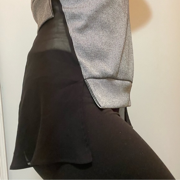 French Connection pin stripe knit sweater vest w/ chiffon drape vest size S - Picture 4 of 16